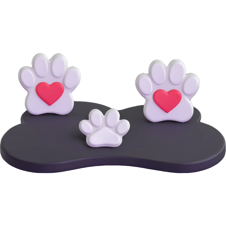 two puppy paws with a white heart on the pad emoji
