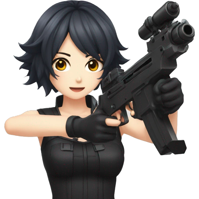kurumi tokisaki shooting her guns emoji