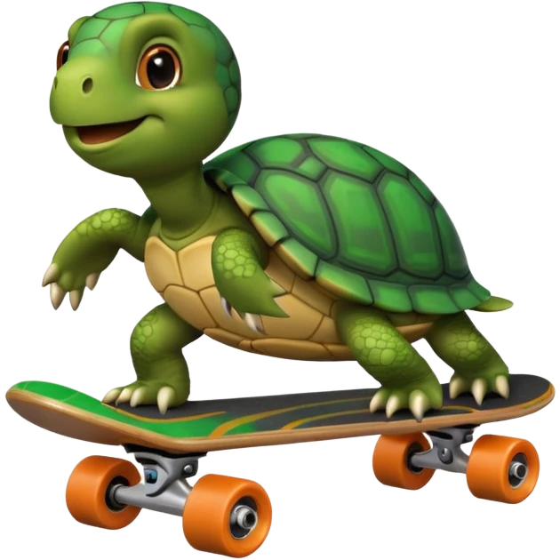 A turtle riding a skateboard emoji
