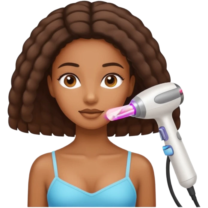 black girl receiving laser hair removal emoji