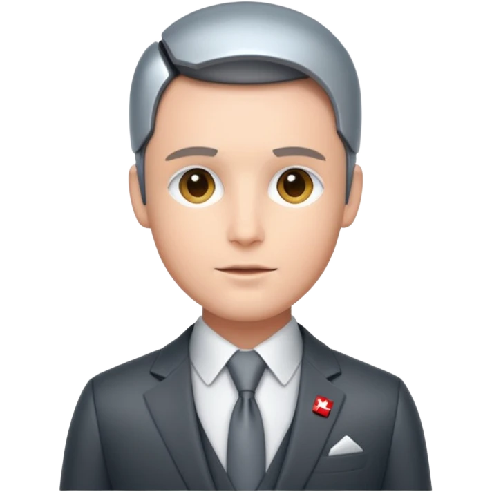 the swiss chris (banker influencer), looking professional yet have robotic elements emoji