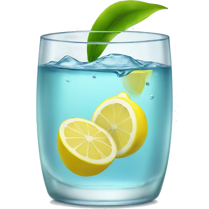 clear water with lemon in glass emoji