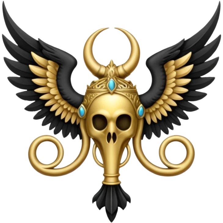 holy emblem with black wings with horn emoji