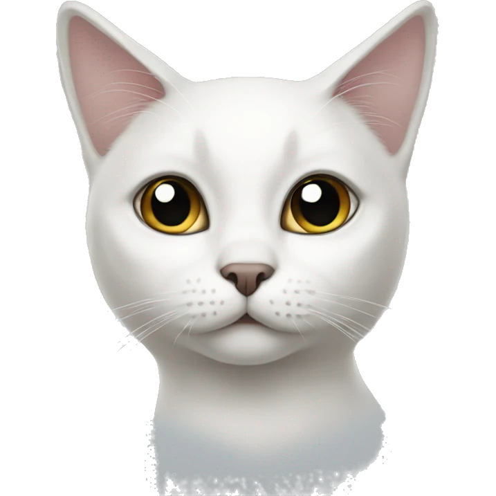 White cat with black ears emoji