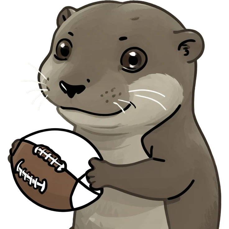 Baby otter holding a football  emoji