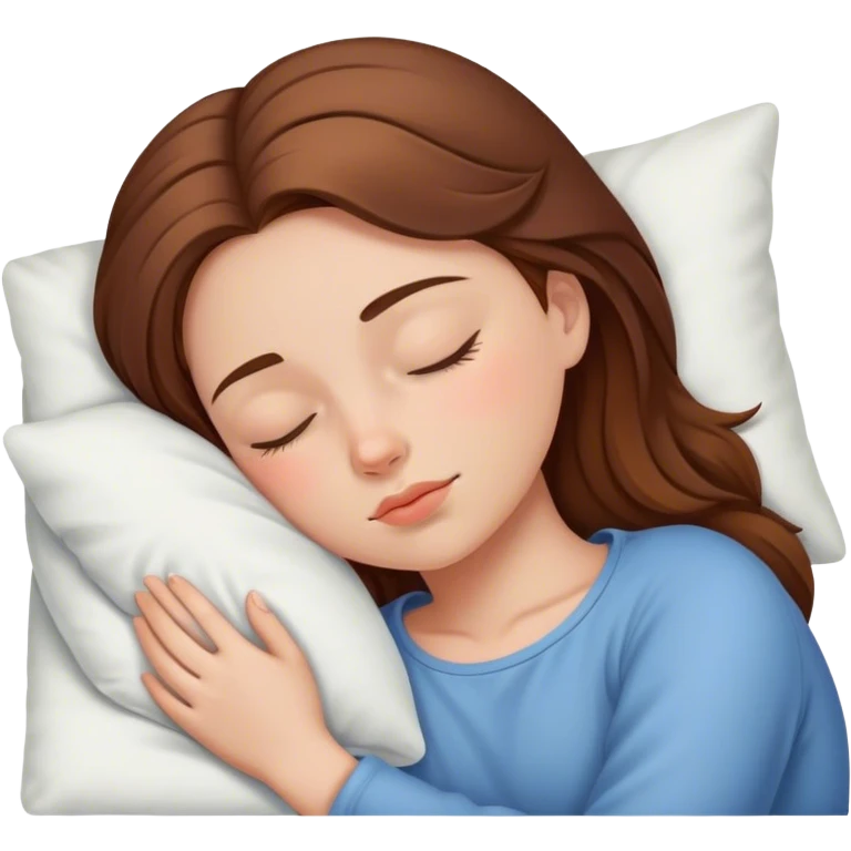 Brown haired girl who sleep emoji