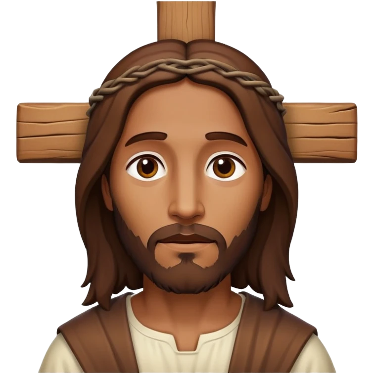 Brown Jesus on the cross emoji