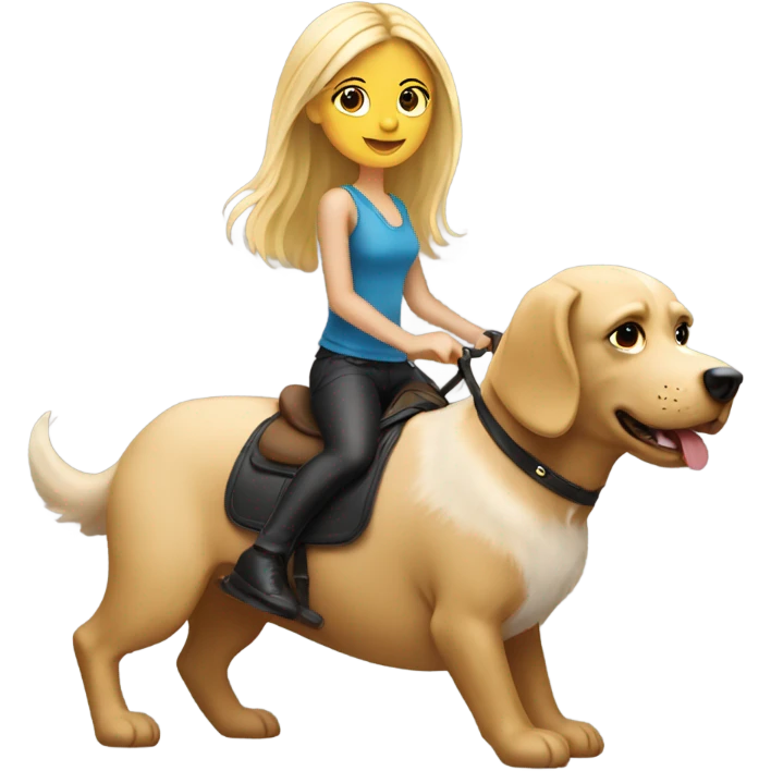 Blonde hair girl riding a dog emoji