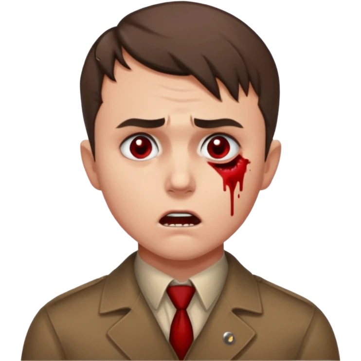 Charlie kirk with bullet hole on neck and scared expression  emoji