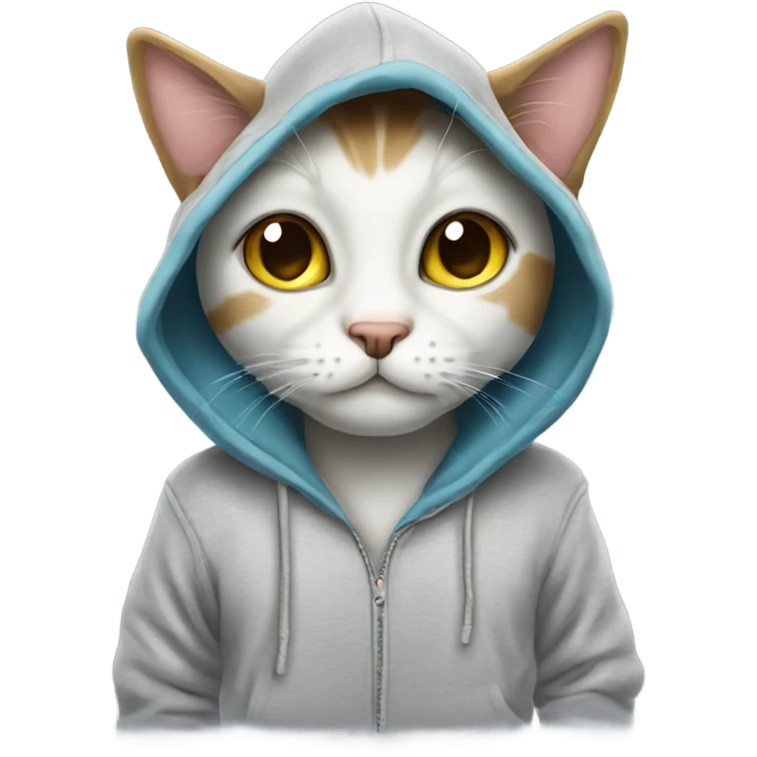 Cat wearing hoodies  emoji