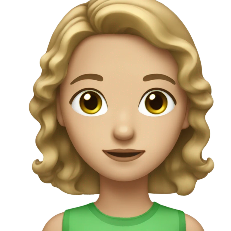 girl with light brown hair and green eyes  emoji