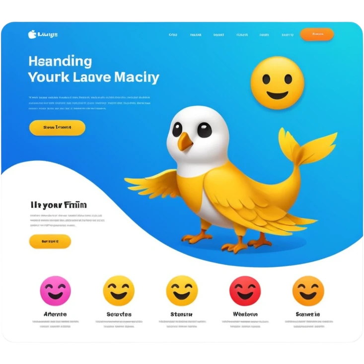 landingpage website emoji
