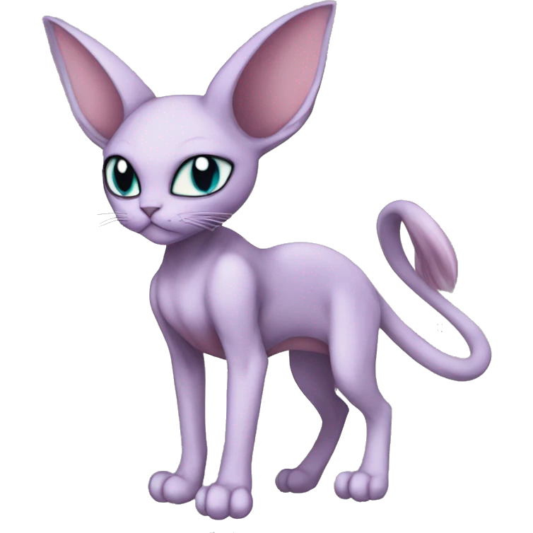 Anthro Mewtwo-Cat-Sphynx-Sona-Fakemon Nebula Full Body emoji