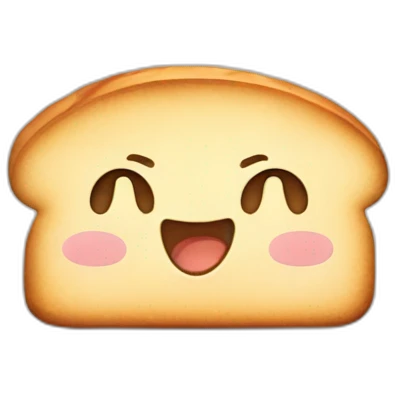 cute happy blushing bread emoji