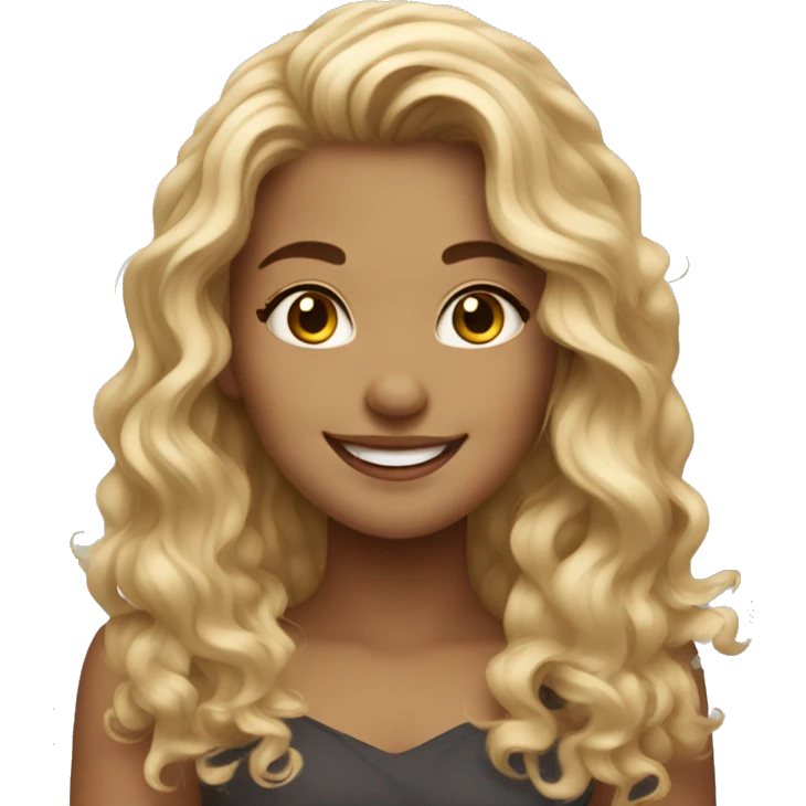 A girl from Dubai with blonde brownish long curly hair holding a cat and smiling and winking  emoji