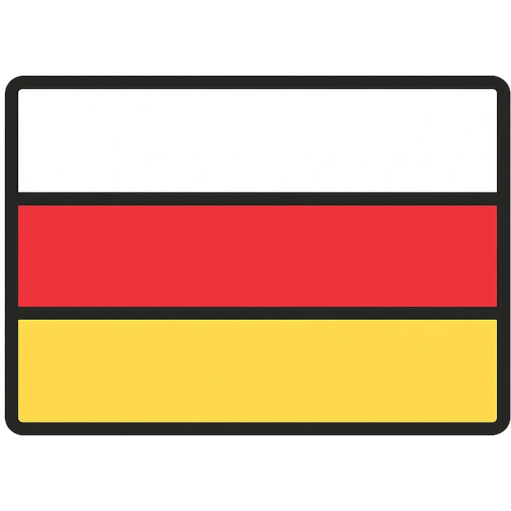 flag of South Ossetia, simple, accurate, rectangular, no text, flat colors emoji