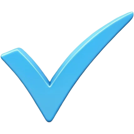 Blue verified  check mark emoji