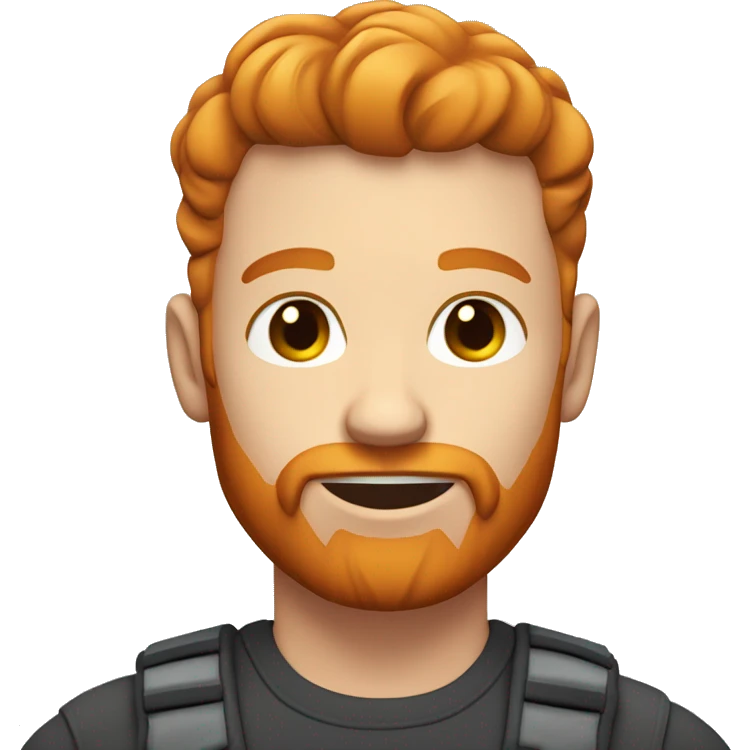 Ginger male with short hair and skin fade and ginger stubbled beard emoji