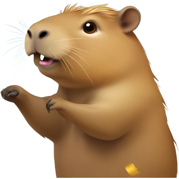 Capybara throwing confetti emoji