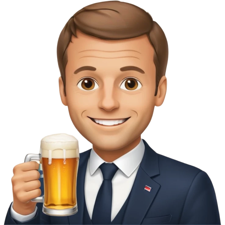 Macron qui boie une biere emoji