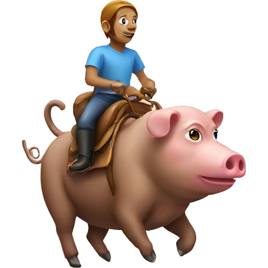 monkey riding a pig emoji