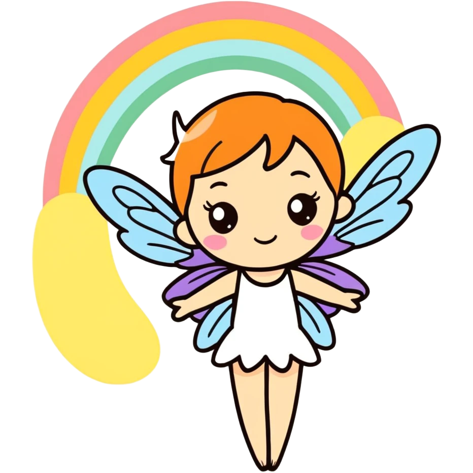 A rainbow fairy emoji