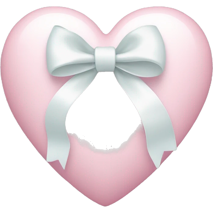 Pastel pink heart with white bow emoji