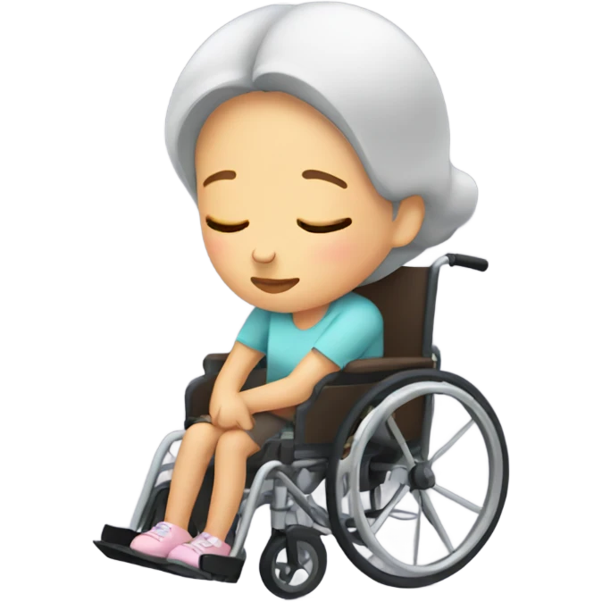 Girl sleeping in wheelchair emoji