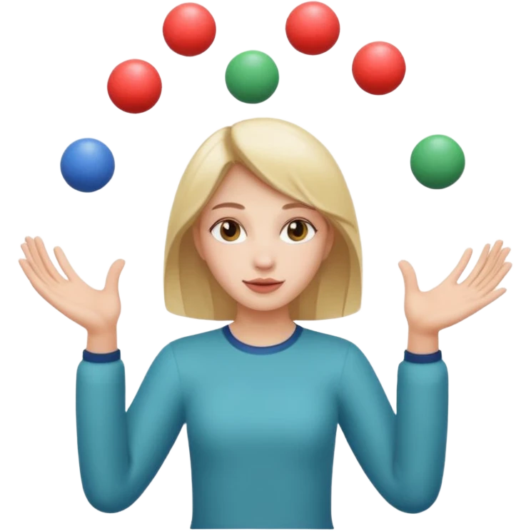 a girl juggling  with two hands  emoji
