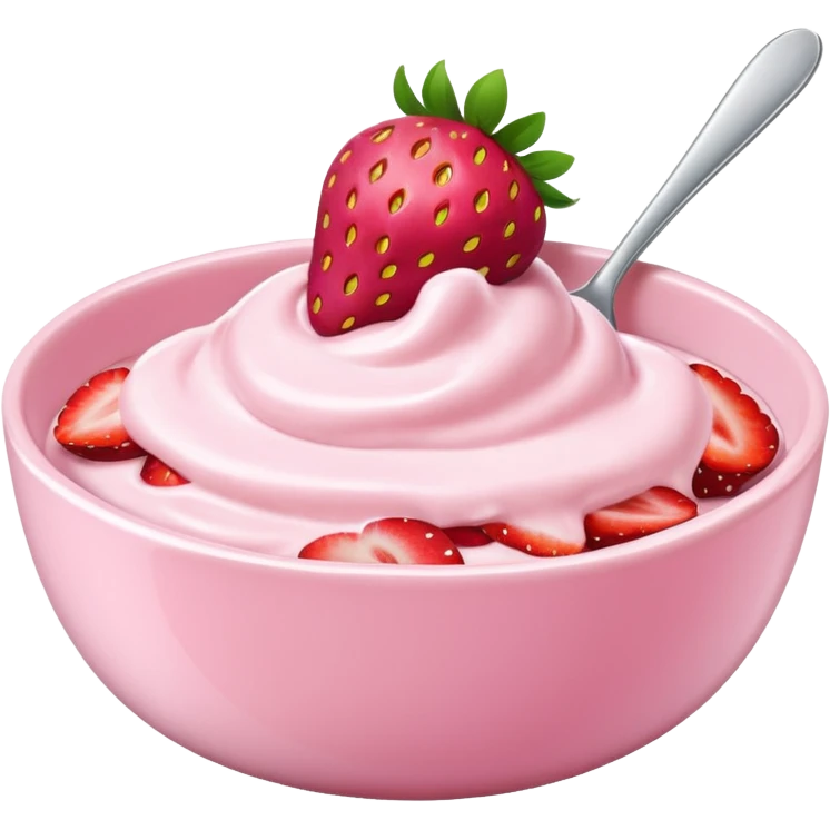 Strawberry yogurt emoji