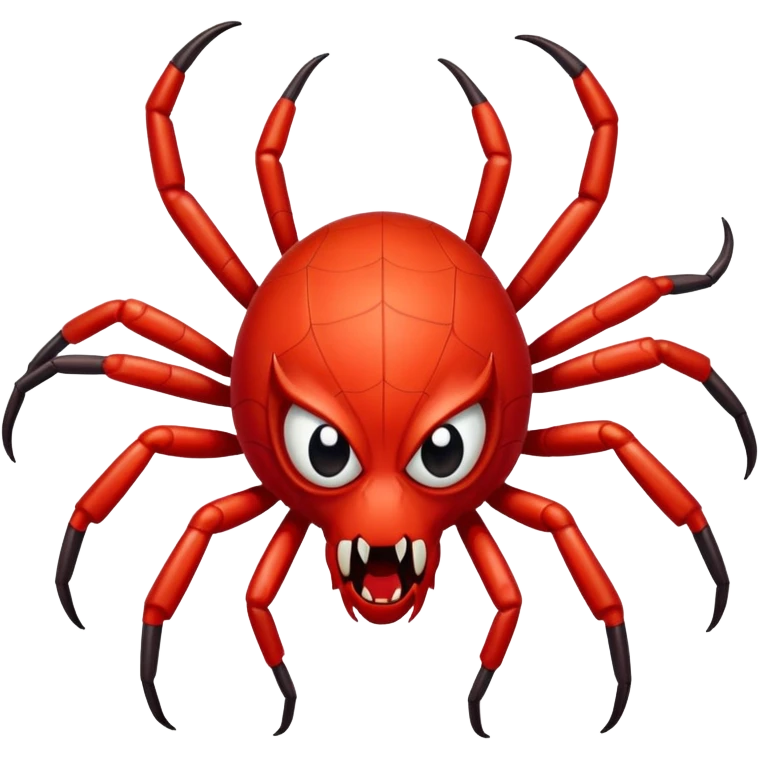 A red spider with human hands instead of legs emoji