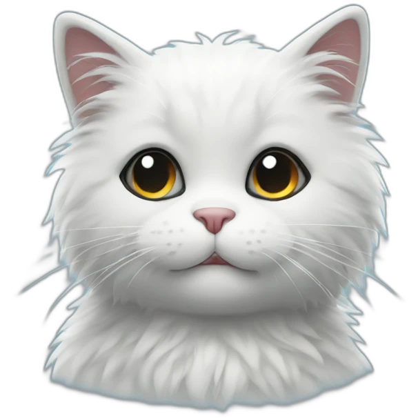 fuzzy balck and white cat emoji
