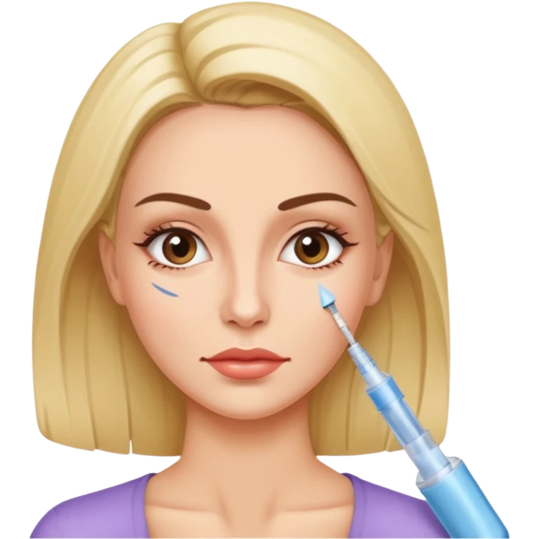 Woman taking a botox only one injection in the face emoji