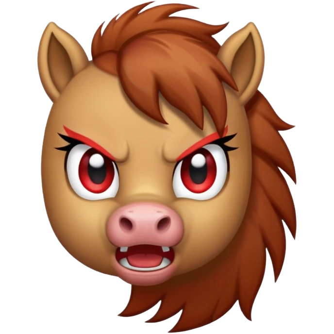 Angry Pony with the Anger Symbol emoji over it emoji
