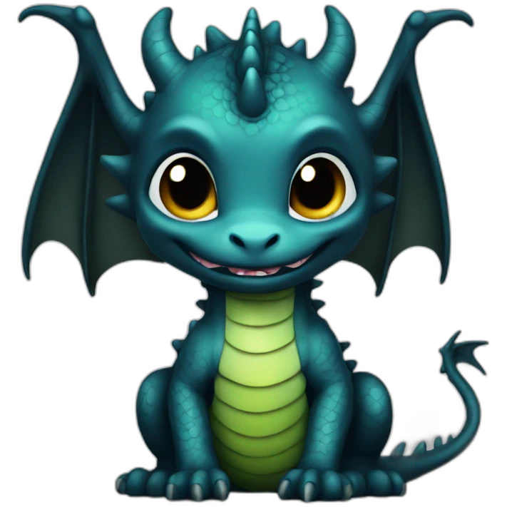 dragon baby black emoji