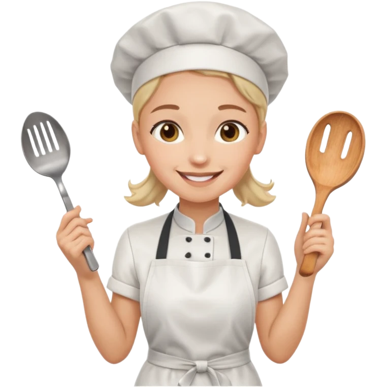 Cafe staf with cooking emoji