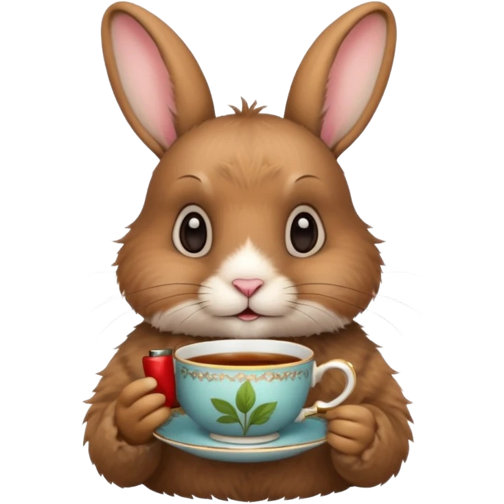 rabbit with tea emoji