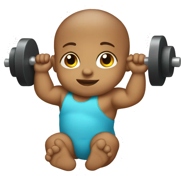 Baby holding weights emoji