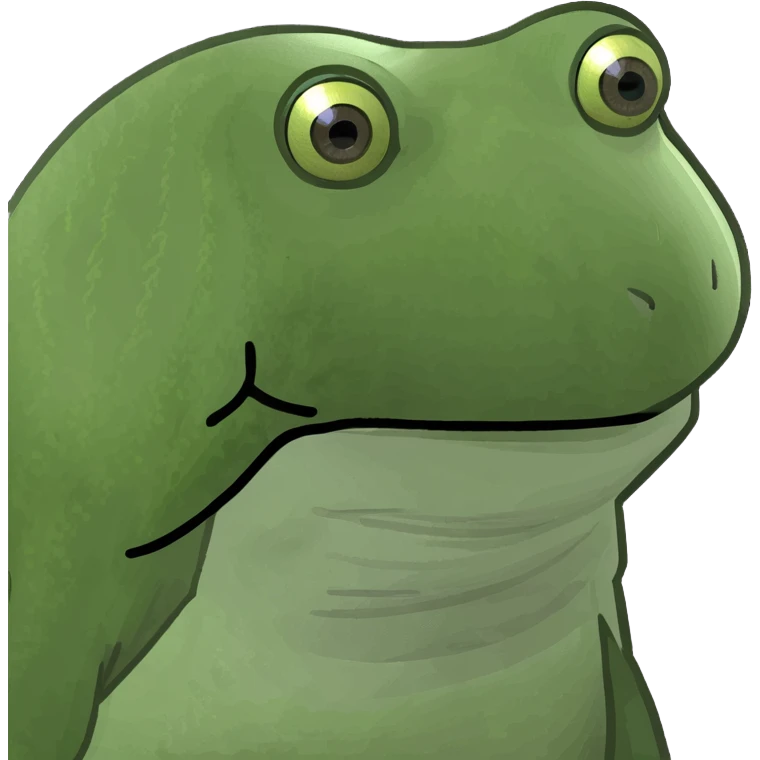 bufo frog with a forehead protector emoji