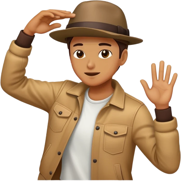 The dab is a quick move where you bend one arm in front of your face as if sneezing, while the other arm extends out to the side and slightly upward, with a slight lean of the upper body to add style. emoji