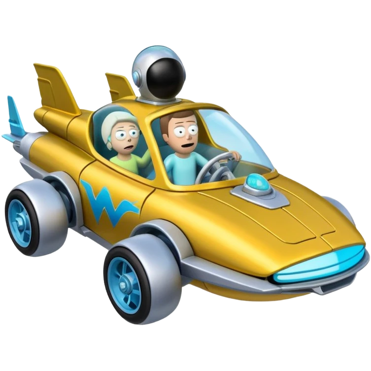 Hot wheels Rick and Morty flying in spaceship to citadel  emoji