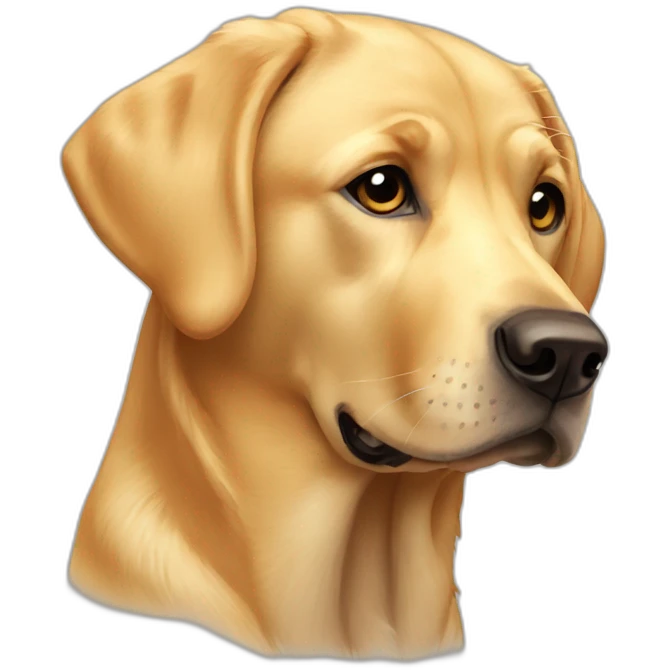 golden labrador named pixel emoji