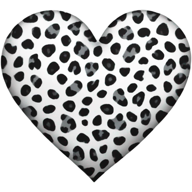 white grey and black leopard print heart  emoji