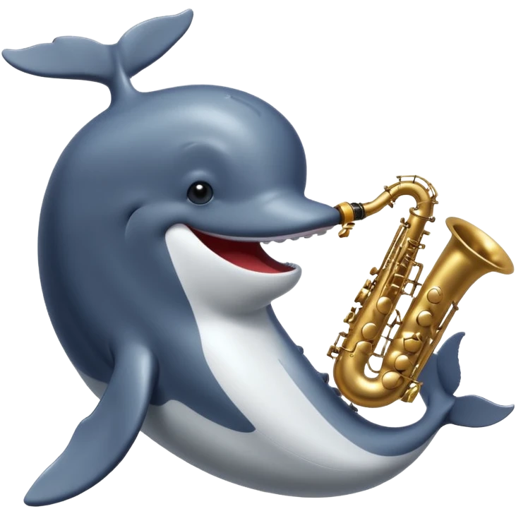 a whale playing saxophone emoji