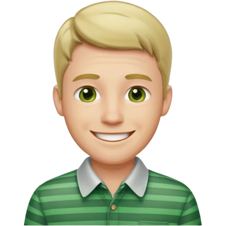 Man with green Striped Shirt not a t shirt emoji