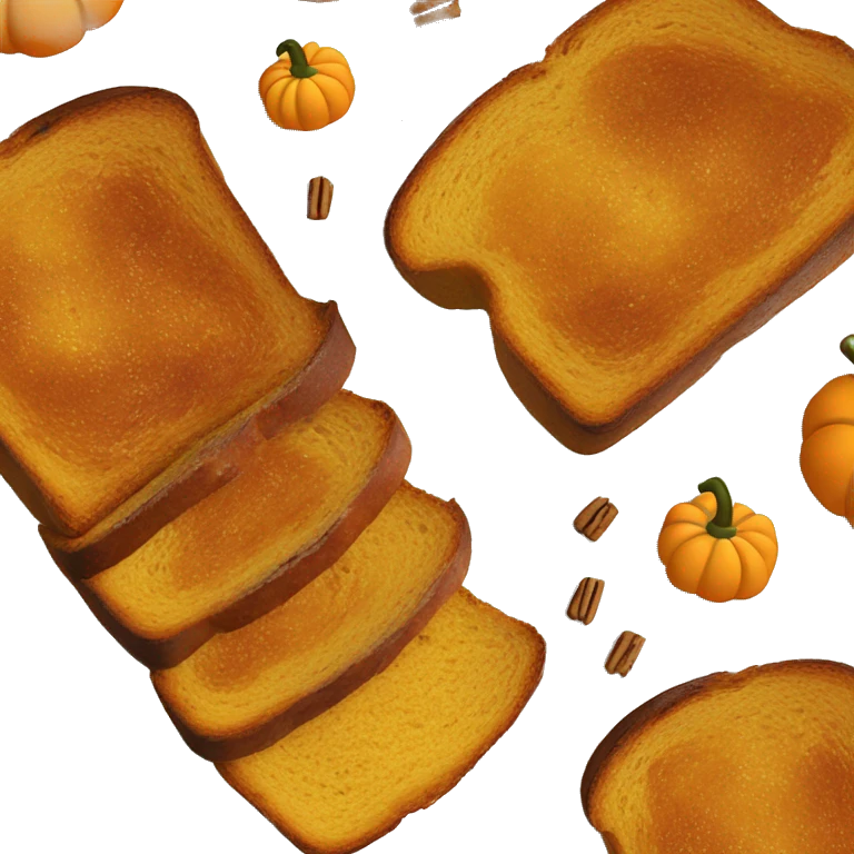 pumpkin bread french toast with pumpkins emoji
