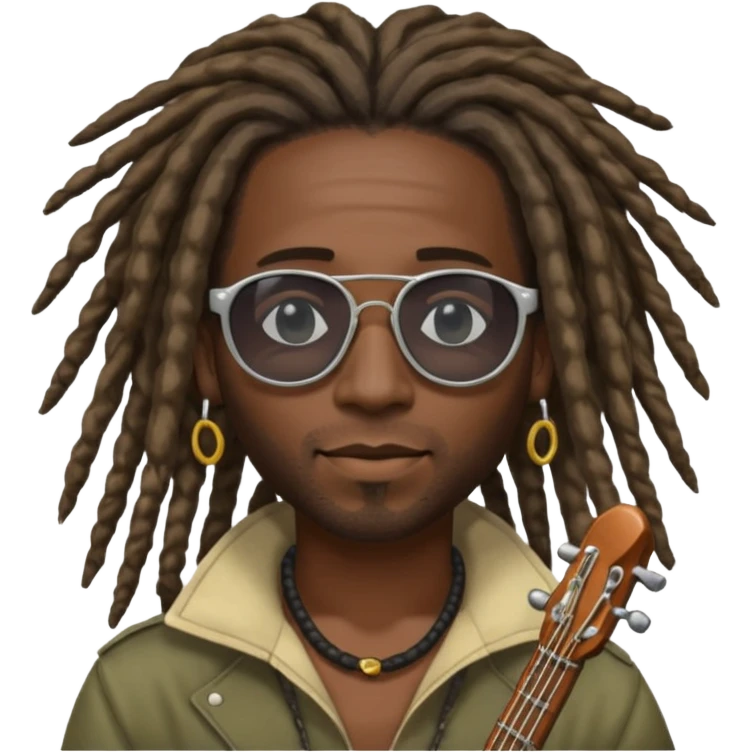 Musician with dreadlocks and sunglasses emoji