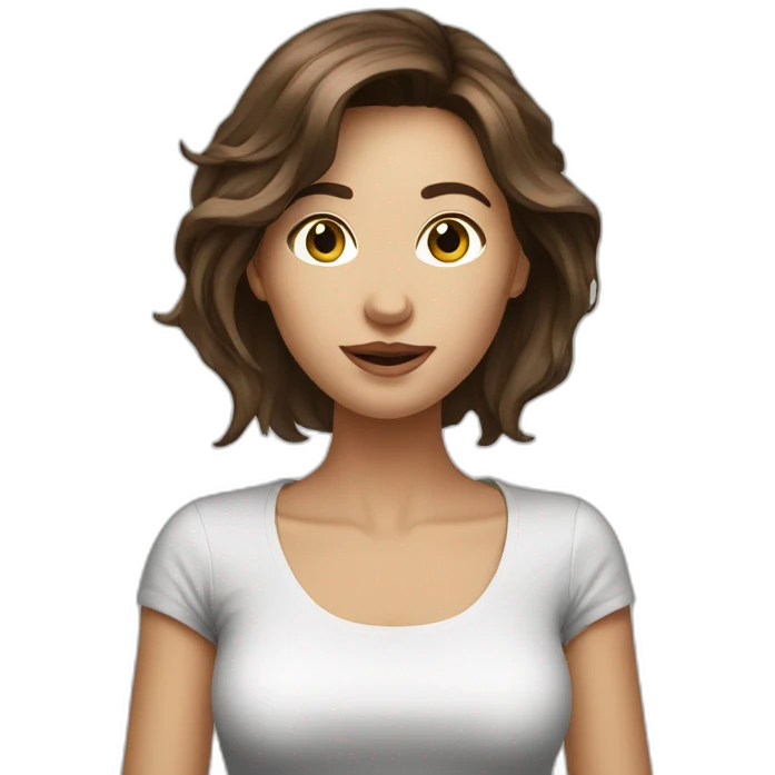 hungry designer brown hair in a newspaper emoji