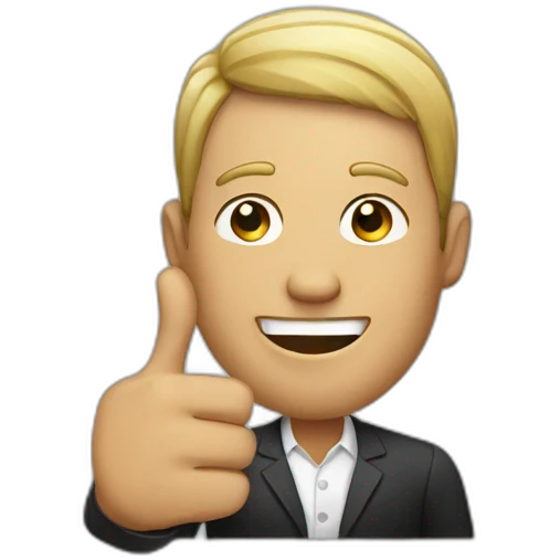men with finger up and beautiful design emoji