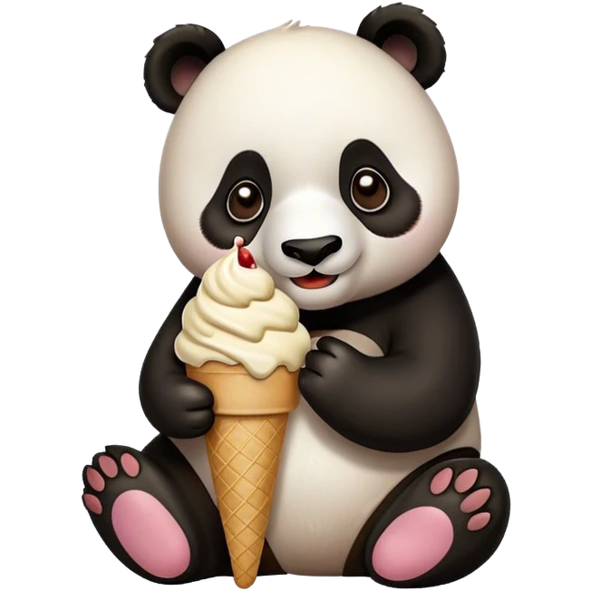  Panda comiendo helado emoji